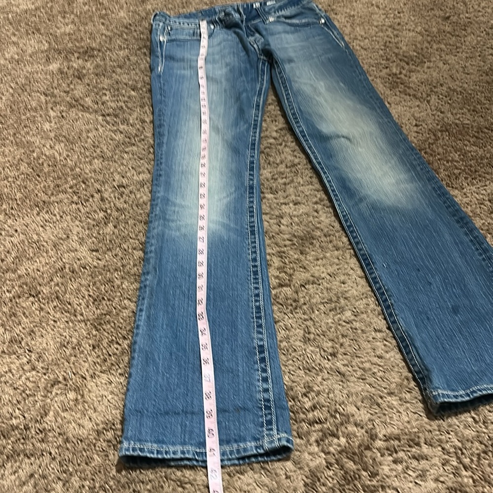 Miss Me Boot Cut Jeans Size 31Embellished Bling Flap Pockets - Picture 10 of 10